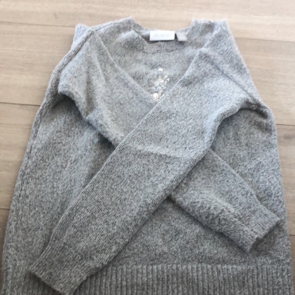 The Children’s Place | Grey Sequin Snowflake Sweater | Girl’s Grey Knitted Top - Picture 5 of 8